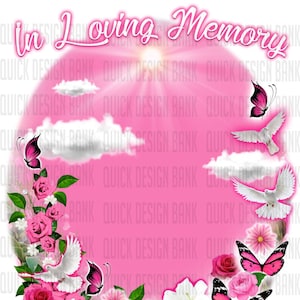 Loving Memory-Pink Memorial Template | commercial use | instant download |  printable for funeral RIP memorial | background