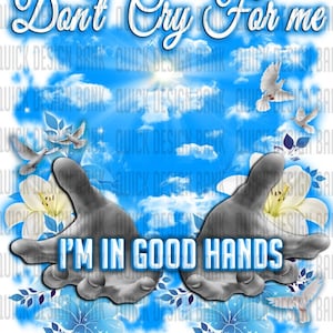 In Good Hands-Blue Memorial Template | commercial use | instant download | printable for funeral RIP memorial | background