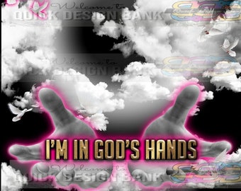 In God's Hands-Hot Pink Custom Memorial | commercial use | instant download | printable for funeral RIP memorial | background