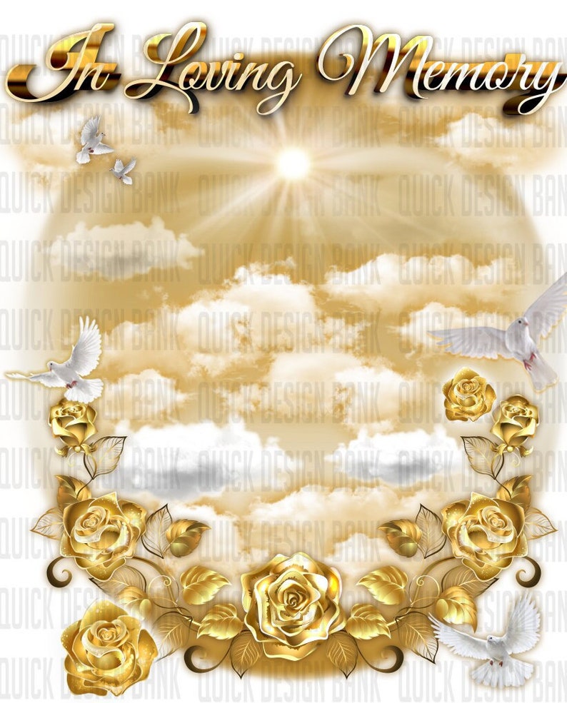 In Loving Memory Png-gold Memorial Template Instant Download - Etsy