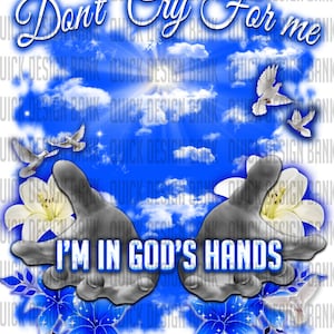 In God&#39;s Hands-Royal Blue Memorial Template | commercial use | instant download | printable for funeral RIP memorial | background