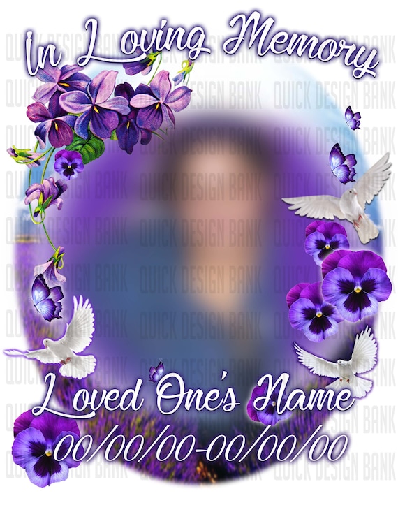 Loving Memoryvioletpurple Memorial Template Commercial Use Etsy