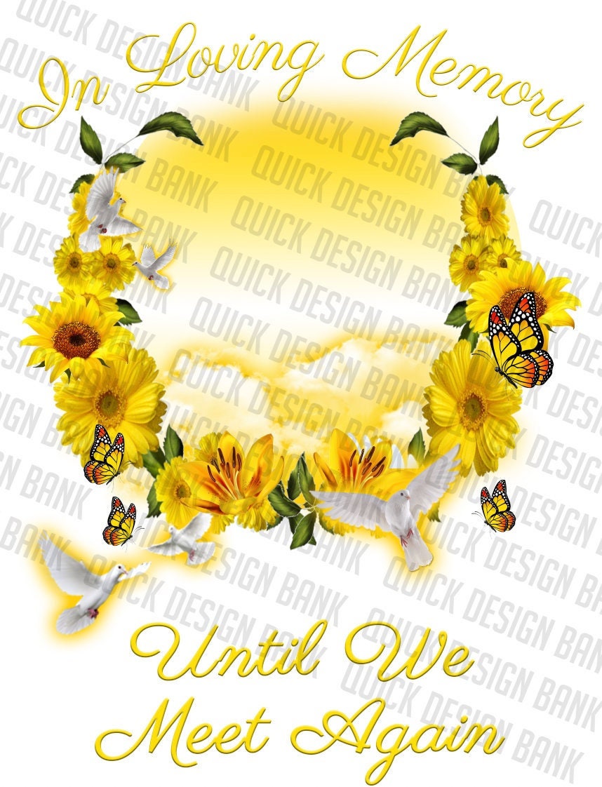 In Loving Memory Png-yellow Flowers Butterfly Memorial - Etsy Canada image.
