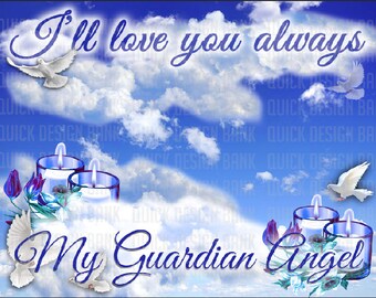 I&#39;ll Love You Always-Blue Memorial Template | commercial use | instant download | printable for funeral RIP memorial | background