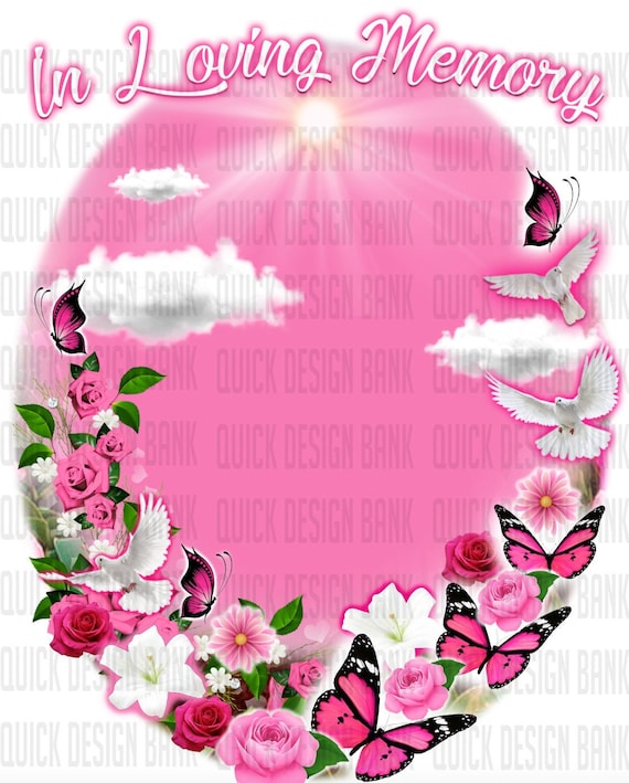 Loving Memorypink Memorial Template Commercial Use Etsy