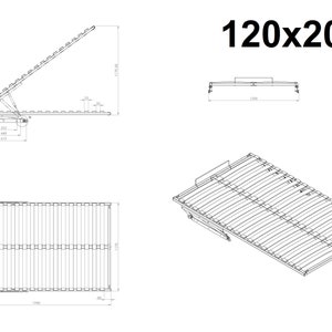 Lift slatted frame bed box slatted frame foldable lifting slatted frame for bed with gas damper soft closing 120x200cm