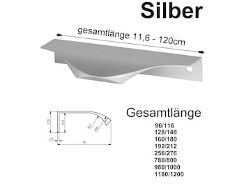 Tirador Tirador para muebles Tirador para puerta Tirador para armario Tirador para cómoda Tirador plateado Longitud del tirador de 11,6 cm a 120 cm