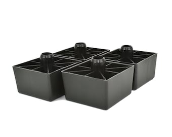 Canapé Pieds Meubles Plastique Planeur Sous-verre Canapé Fauteuil Pieds Meubles Plastique Planeur Carré Noir Hauteur 40 mm avec robinet [K7040LEG]