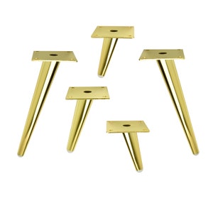 Metal feet cabinet foot made of metal sofa foot steel showcase foot legs slanted gold height 10 - 23 cm golden shine