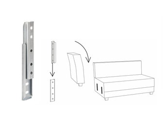 Connecteur de canapé accessoires de cadre de lit coulissant connecteur de canapé profil de fixation de canapé rail de montage