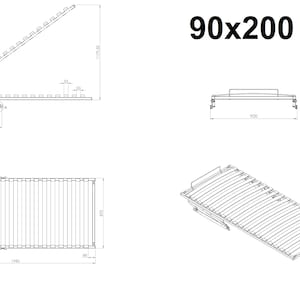 Lift slatted frame bed box slatted frame foldable lifting slatted frame for bed with gas damper soft closing 90x200cm