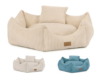 Dog bed Dog cushion Dog basket Dog sofa with edge Cat bed Animal bed hexagon grey, dark grey, or cream washable