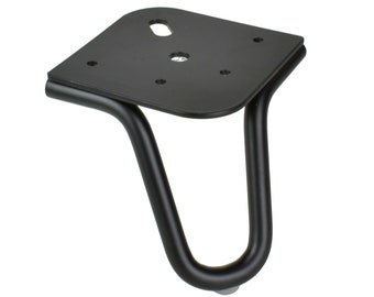 Metal furniture leg, matte black, 10 cm – Sturdy furniture leg for sofa, cabinet & chest of drawers – Modern steel cabinet leg – 1 piece