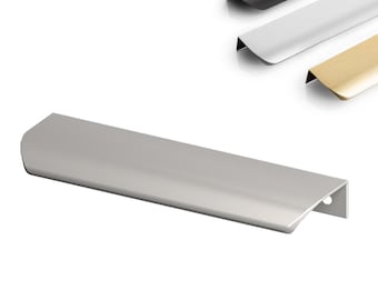 Maniglia per mobili in alluminio color argento | Striscia per maniglia moderna | Maniglie da cucina fai da te | Maniglie per armadietti per il riciclo creativo | Accessorio per mobili minimalista | 52-1200 mm
