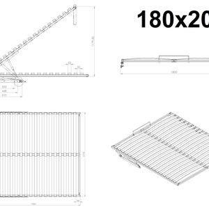 Lift slatted frame bed box slatted frame foldable lifting slatted frame for bed with gas damper soft closing 180x200cm