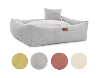 Dog bed Dog cushion Dog basket Dog sofa Dog blanket Cat bed Animal bed S M grey, olive, rose or cream washable