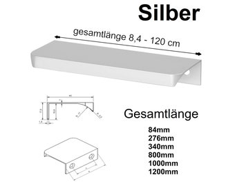 Poignée de meuble poignée de porte poignée de placard poignée de commode poignée argentée longueur 8,4 cm à 120 cm