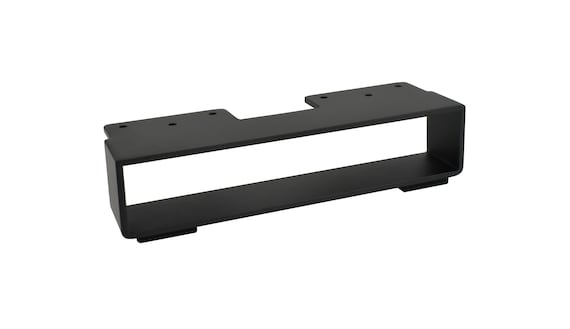 Möbelfuß Metall Schwarz Matt –Flache Möbelkufe 5,4cm Hoch –Stahlfuß für Sideboard und Schrank – 225mm Breit – DIY Möbelbeine mit Filzgleiter