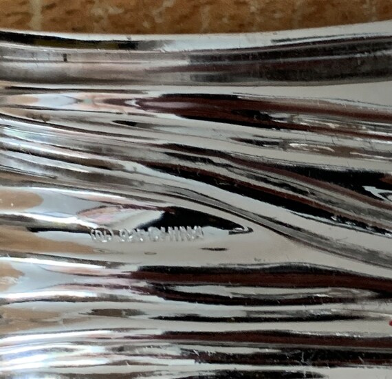 Solid Sterling Silver Raised Cuff Bracelet 925 Ch… - image 2