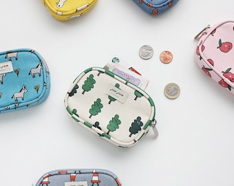 Water-Resistant Card Case | Small Coin Purse, Mini Wallet with piping around the edges - Korea Made