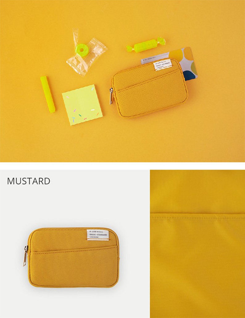Credit Card Holder / Pocket Mini Wallet / CORDURA WALLET / Coin Purse / Mini Pouch Bag / Waterproof Pouch / Card Case Made in Korea Mustard