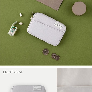 Credit Card Holder / Pocket Mini Wallet / CORDURA WALLET / Coin Purse / Mini Pouch Bag / Waterproof Pouch / Card Case Made in Korea Light Gray