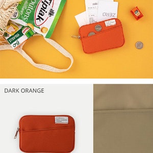 Credit Card Holder / Pocket Mini Wallet / CORDURA WALLET / Coin Purse / Mini Pouch Bag / Waterproof Pouch / Card Case Made in Korea Dark Orange