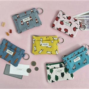 Water-Resistant Mini Wallet with Keyring | Small Pocket Wallet - Made in Korea zdjęcie 2