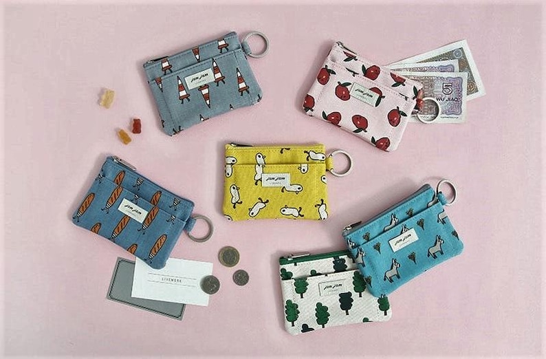 Water-Resistant Mini Wallet with Keyring | Small Pocket Wallet - Made in Korea zdjęcie 2