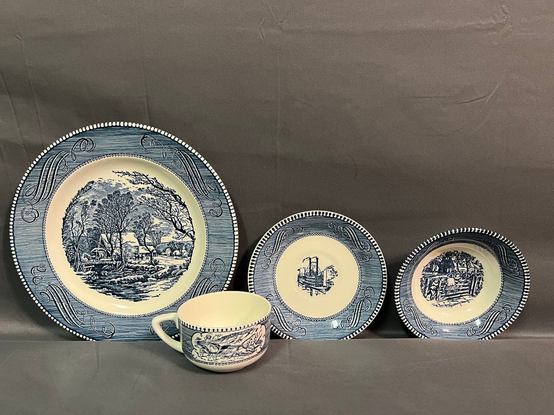 Set of 4 Currier and Ives Dishes Etsy