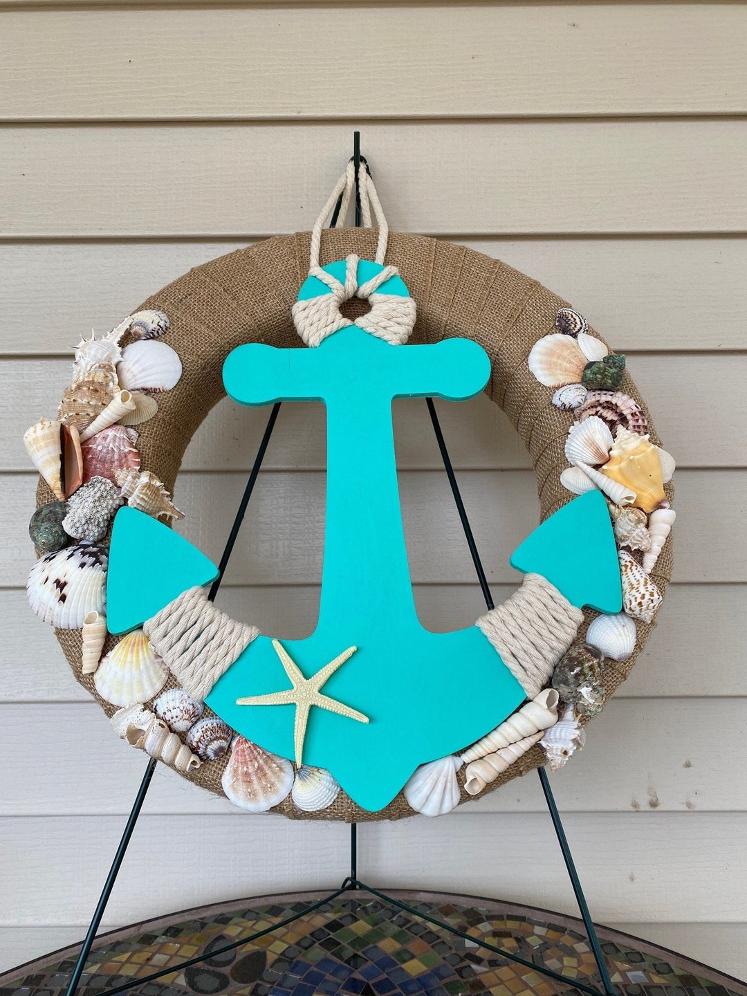 Shell Wreath, Coastal Door Wreath, Beach Wreath, Summer Shell Wreath