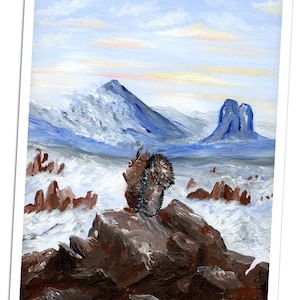 Wandbild Eichhörnchen Druck Wanddeko Eichhörnchen Postkarte Berge Landschaft Acrylgemälde Bild Kunstdruck Eichhörnchen Deko Geschenk