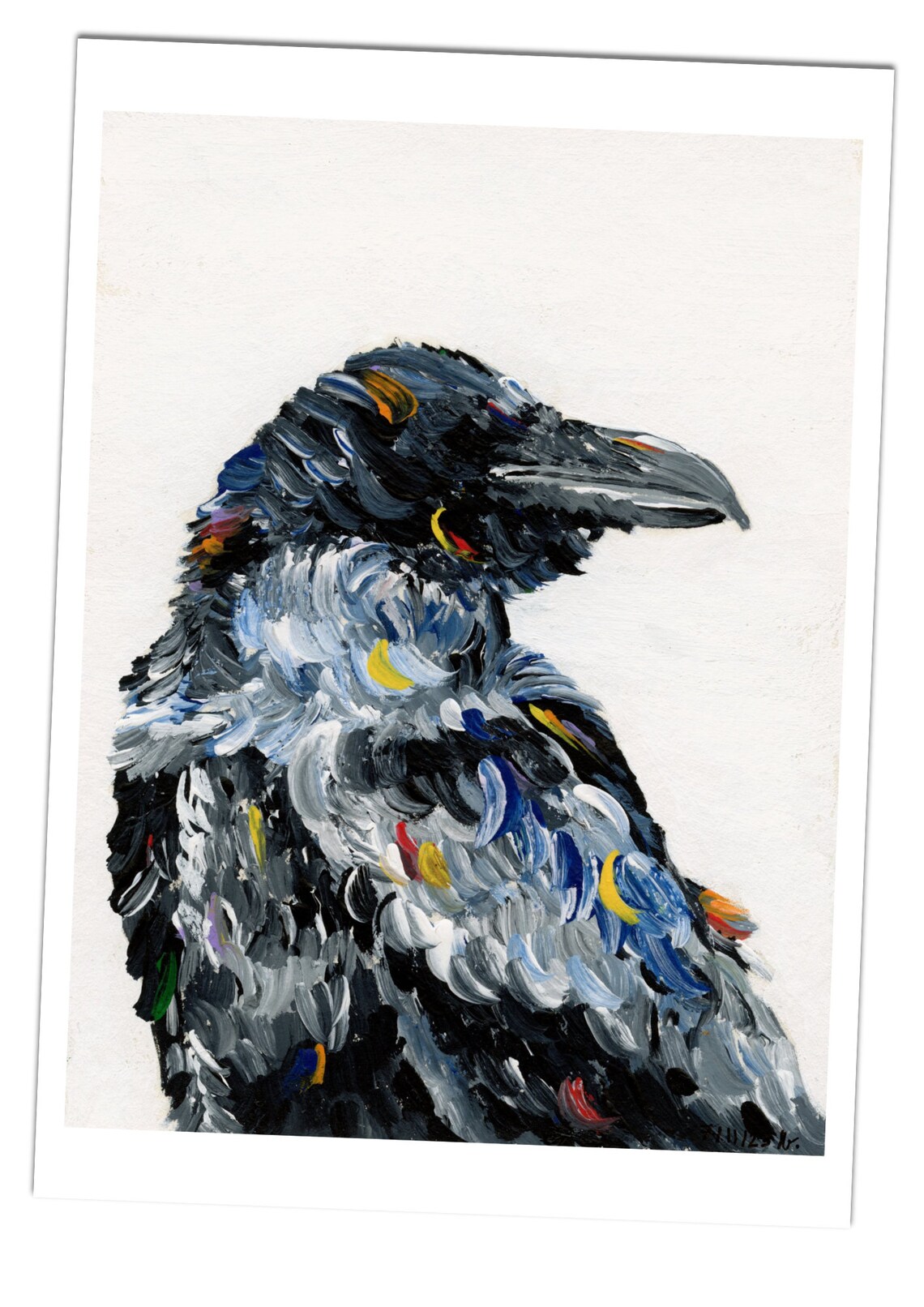 Mural Raven Print Wall Decoration Crow Postcard Acrylic Painting ...
