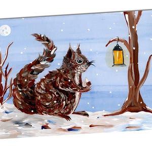 Postkarte Eichhörnchen Winter Karte A6 Tiere Schnee Karte Waldtiere Geschenk Grußkarte A6 Postkarte Weihnachten Eichhörnchen Weihnachtskarte