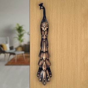 Handcrafted Heavy Duty Antique 15-inch Peacock Door Handle Pull | Size 15&quot;| Home Decor | DIY Hardware | Home Improvement | Home & Living