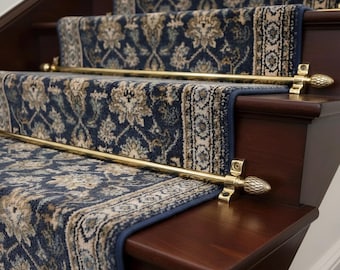 Messing trapstangen ongelakt, hardwareset tapijtloper