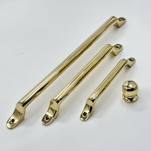 Unlacquered Polished Brass Handle Cabinet Pulls | Open Screw Style Hardware
