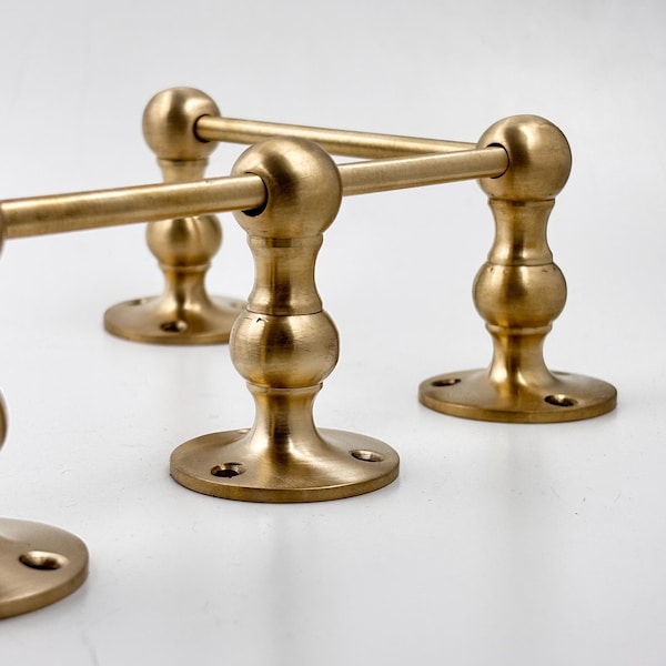 Unlacquered Brass Gallery Rail - Tipping Rail for Shelves - Matt Brushed Finish