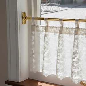 Unlacquered Cafe Curtain Rod Polished Brass - Inside Mount Solid Brass 19 mm Diameter
