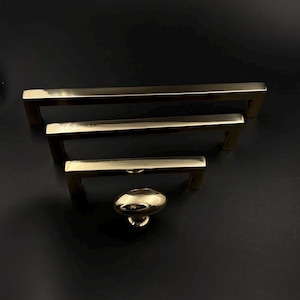Unlacquered Polished Brass Cabinet Pull - Solid Brass Hardware