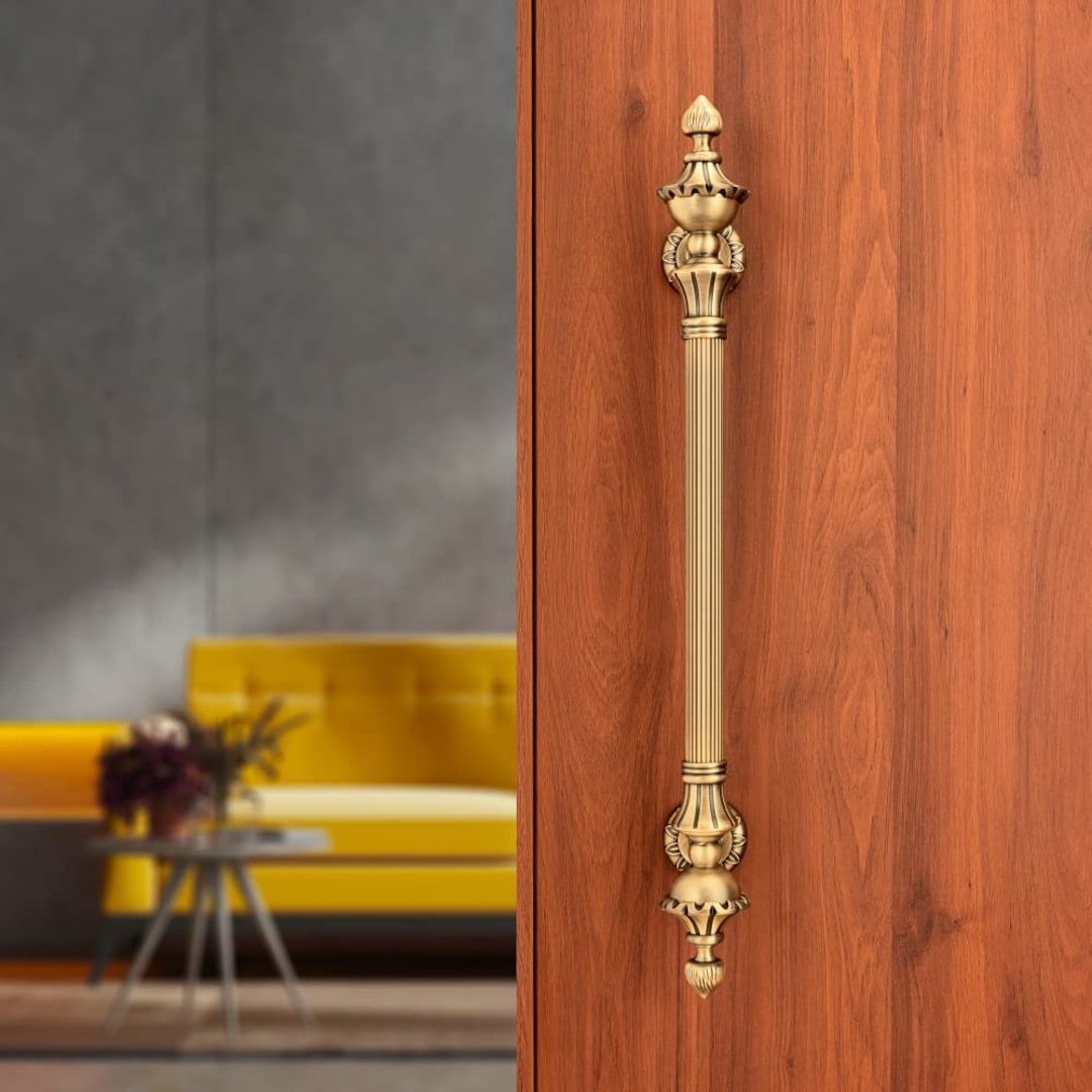 Handcrafted Antique Finish Lotus Door Handles for Main Door Etsy