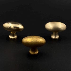 Unlacquered Brass Oval Cabinet Knob Pulls
