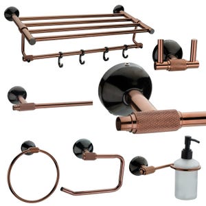Modern Knurled Rose Gold Bathroom Accessories: Stainless Steel