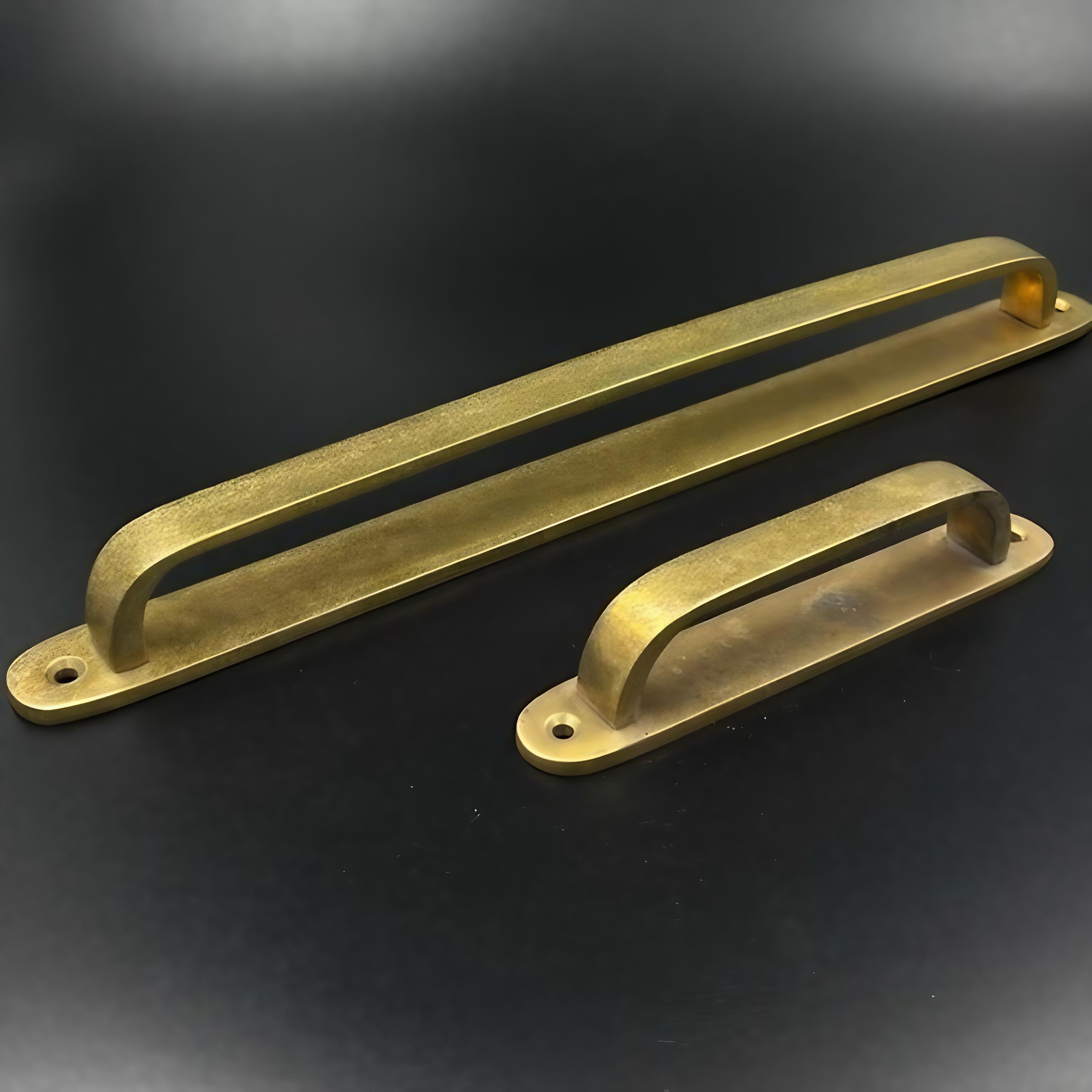 Solid Brass Patina Cabinet Pull - Antique Style Hardware