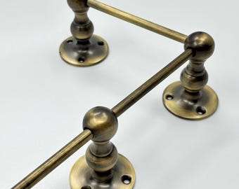 Brass Antique Gallery Rail Solid - Bookshelf Tipping Rod/ Fiddler Rail