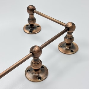 Copper Antique Gallery Rail - Bookshelf Tipping Rail - Solid Brass