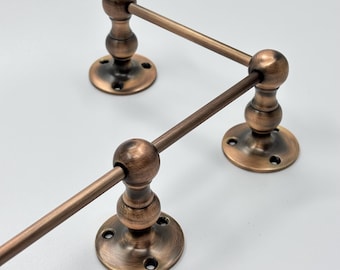 Copper Antique Gallery Rail - Bookshelf Tipping Rail - Solid Brass