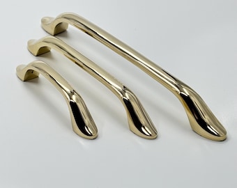 Unlacquered Brass Handle Cabinet Pulls Polished | Victorian Style Hardware