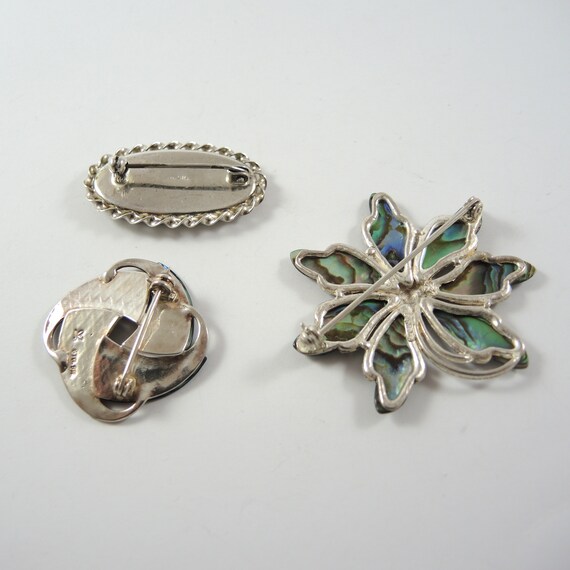 3 Vintage Sterling Silver New Zealand Paua Shell … - image 4