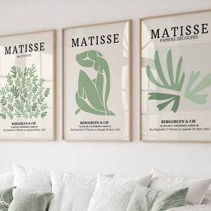 Set of 3 Henri Matisse Print, Matisse Print Download, Museum Poster, Vintage Gallery Wall, Gallery Wall Art, Bundle Set of 3 Prints, Digital